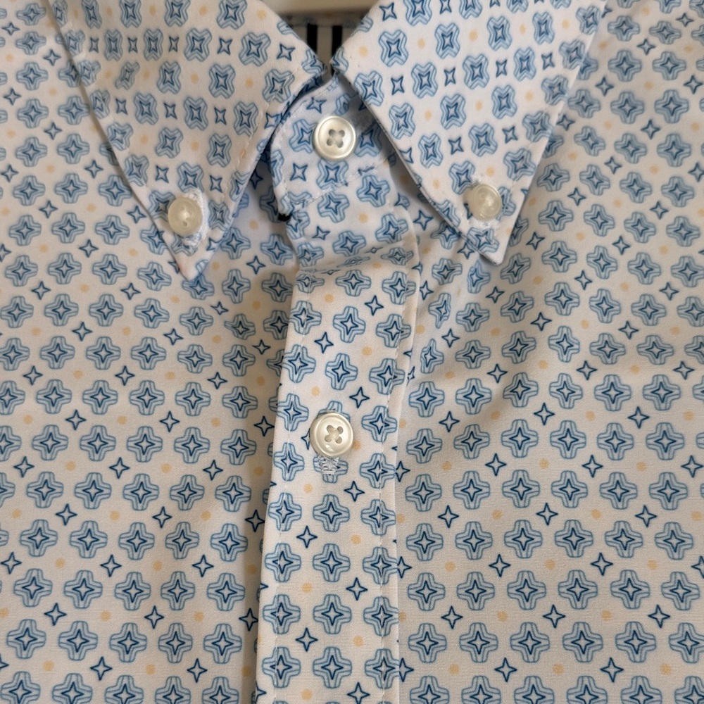 Cactus Man Ricky Singh Light Blue Geometric Button Down Shirt Size L - Picture 8 of 11